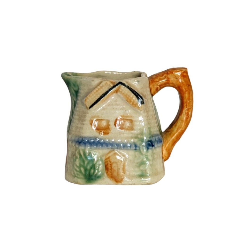 Vintage Windmill Creamer Pitcher Occupied Japan Pottery Ceramic House